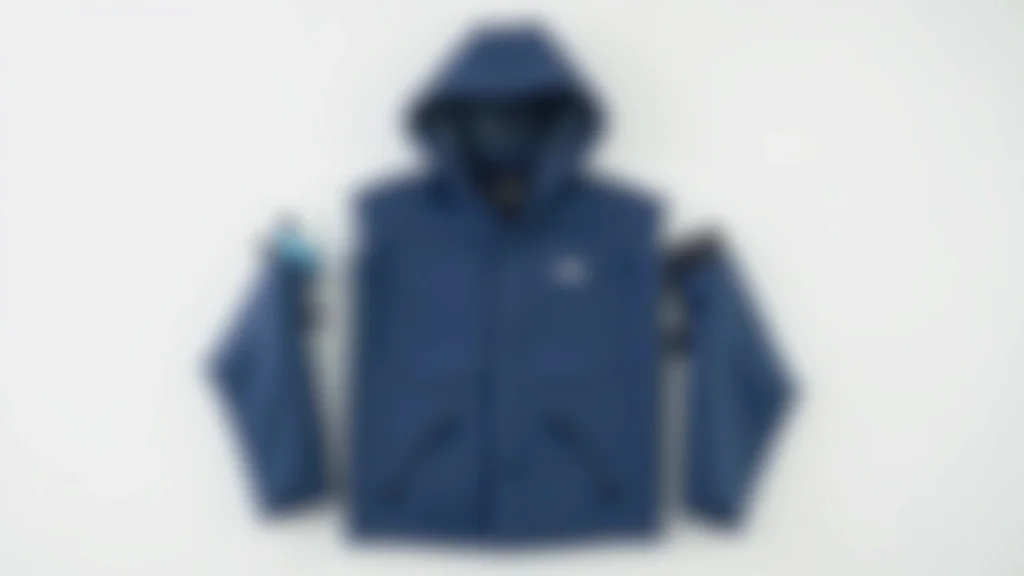 Packable rain jacket rolled up compact