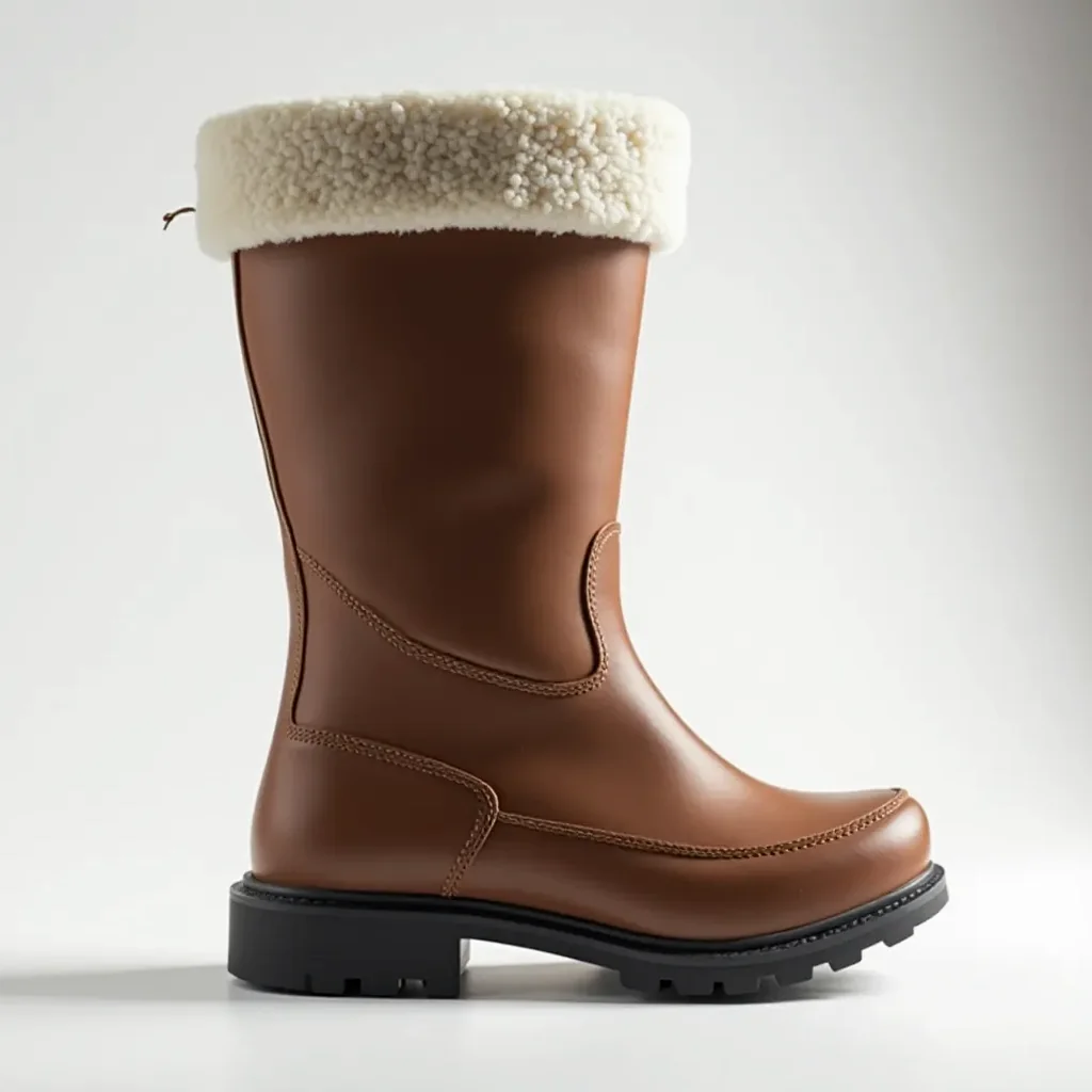 Cutaway illustration showing layers of Haarlem boot insulation, Gore-Tex lining, and thermal reflective heel cup